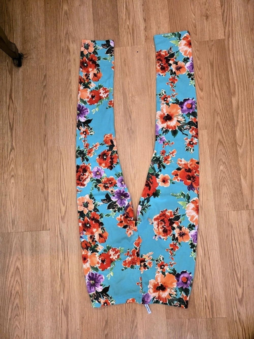 Floral Print Leggings in Blue & Multicolor
